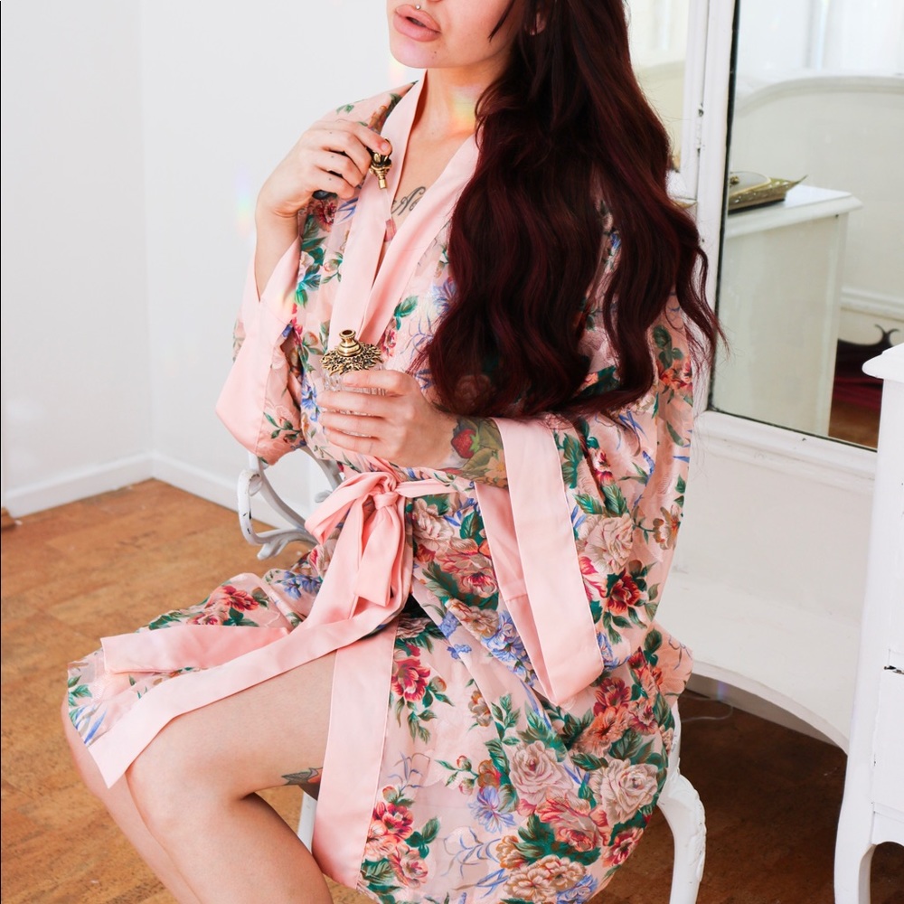 Vintage Victorias Secret Gold Label Floral Robe